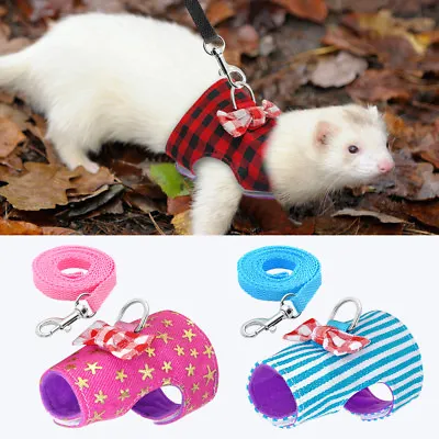 Small Animal Harness With Leash Guinea Pig Ferret Hamster Squirrel Pet Clothes • $7.99
