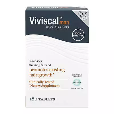 Viviscal Men's Hair Growth Supplement Exclusive AminoMar® Complex 180 Tablets • $156.75