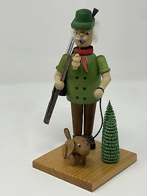 Vintage German Erzgebirge Smoker Hunter With Dog Gun Binoculars Trees • $53.39