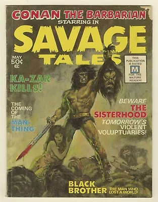 Savage Tales #1 VINTAGE Marvel Comic KEY Conan Ka-Zar 1st Man-Thing Appearance • $135.50