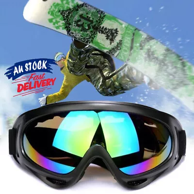 $12.99 • Buy Ski Snow Snowboard Anti-fog/UV Surfing For Adult Wind Dust Jet Goggles Sunglass