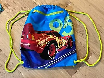 Pixar Cars Lightning McQueen Beach Bag Cinch Sack Pre Owned Good Condition • $8