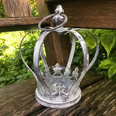 Crown Lantern Vintage Style Metal Tea Light Candle Holder Royal Theme • £14.99