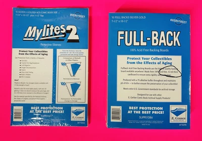 $64.99 • Buy 50 Silver / Gold 775m2 Mylites2 & 50 750fb (42pt) Fullbacks Free Boxed Shipping