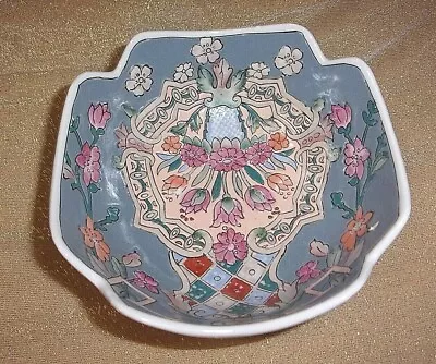 RARE VINTAGE Albert Kessler Co.Blue Floral Oriental Bowl-6 -handpainted Macau • $15.95