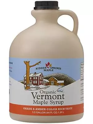 Hidden Springs Maple Organic Vermont Maple Syrup Grade A Amber Rich 64 Ounce ... • $54.56