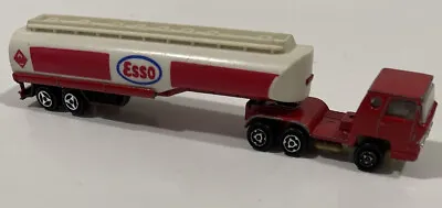 Vintage Majorette Super Tandems Euro Semi Truck And Tanker Trailer Esso Oil • $13.99