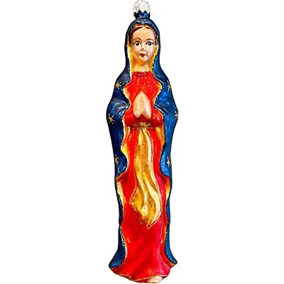 Pinnacle Peak Trading Company Madonna Virgin Mary Polish Glass Ornament 6.5 Inch • $44.98