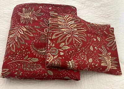 Eddie Bauer Home Twin Percale Red Botanical Duvet Cover W Sham 100% Cotton • $32