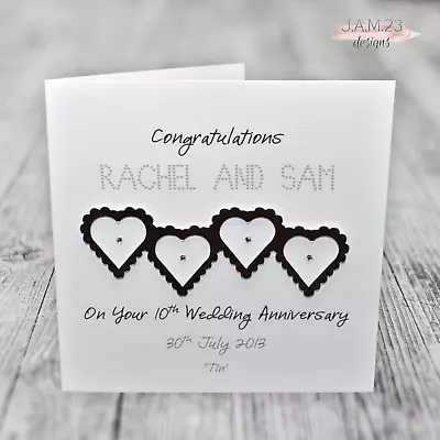 Personalised Tin 10th Wedding Anniversary Card • £4