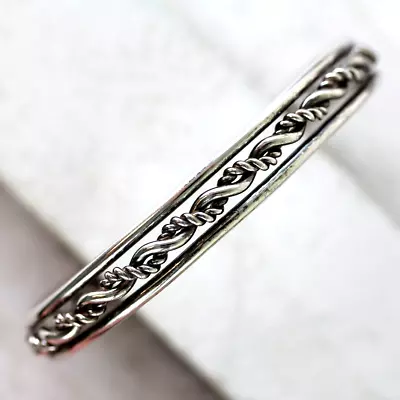 Vintage Indian Twisted Sterling Silver 925 Cuff Bracelet 6.25  Southwest Stack • $48