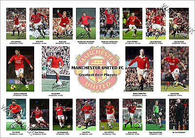 Manchester United Signed Photo Poster Print Squad Man Utd Rooney Ronaldo Best • $8.67