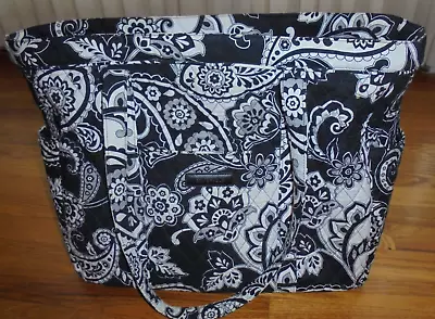 Vera Bradley Midnight Paisley Large Tote Zipper Closure 17  X 14 1/2  • $34.95