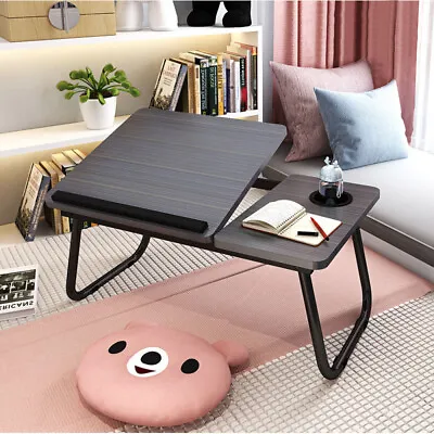 Laptop Bed Table Foldable Lap Standing Desk With Cup Slot For Indoor/Picnic Tray • $26.99