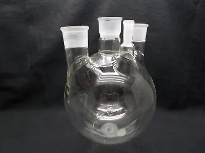 LAB-GLASS 2000mL 4-Neck Round Bottom Flask 29/26 10/30 Joints LG-7360-171 Chips • $124.99