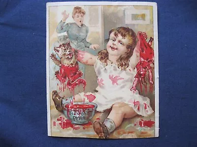 Victorian Trade Card E.L Dodge Montague MI Diamond Dyes Girl DYES Cat G2 • $7.95