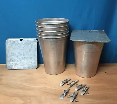 4 Aluminum Sap Buckets + 4 Lids COVERS + 4 TAPS Spiles Spouts  MAPLE SYRUP • $29.75