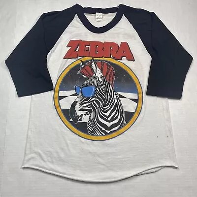 Vtg Zebra No Tellin’ Lies 80s Tour Concert Raglan Shirt Single Stitch Large • $85