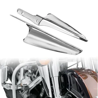 Chrome Front Fork Mount Wind Deflectors Fit For Harley Electra Glide Road King • $30.39