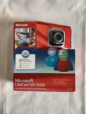 Microsoft LifeCam VX-5000 USB 2.0 Web Cam VGA Optics New In Factory Sealed Box • $10.87