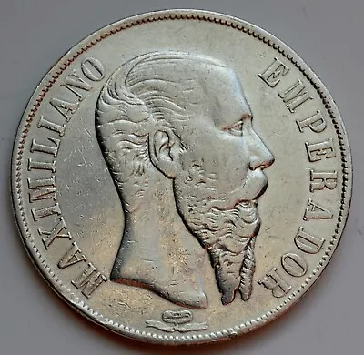 1 Peso Mexico Empire Of Maximilian 1867 Mo Silver Crown • $398.95