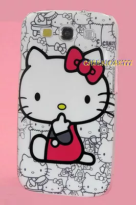 For Samsung Galaxy S3 Cute Kitty Kitten Case Hot Pink White Black I9300 SIII • $7.80
