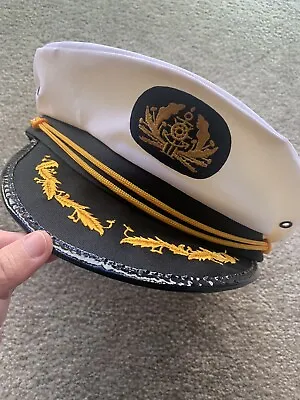 Sea Sailor Captain Cap Hat Navy Skipper Fancy Dress Accessories Costume ITALIAN! • $20