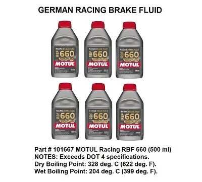 Motul RBF660 Factory Line Fully Synthetic DOT 4 Racing Brake Fluid 3L 101667 • $169.69