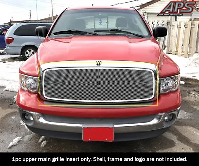Fits 2002-2005 Dodge Ram 1500/2500/3500 Main Upper Stainless Chrome Mesh Grille • $197.99