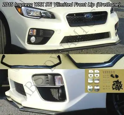 $84.99 • Buy FOR 15-17 Subaru WRX STI V-Limited Style Front Lip (Urethane) BLACK UNPAINT