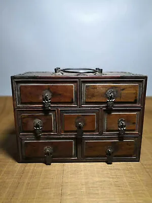 Chinese Qing Dynasty Antique Yellow Boxwood Wood Jewelry Box Storage Box EVO • $110.50