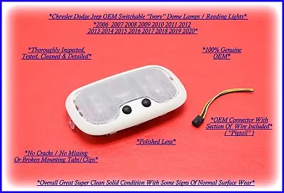 2006-2020 Chrysler Dodge Jeep Switchable Dome Lamp Reading Light Mopar OE OEM • $63.95