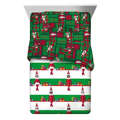 Elf On The Shelf Kids Twin Bed In A Bag Comforter Sheet Set And Bonus Tote • $37