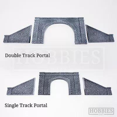 Javis Tunnel Portal Double Single Track Side Walls Resin Model Kit OO HO Gauge • £8.71