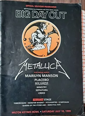 Metallica VINTAGE 1999 Big Day Out Tour PROGRAMME Signed Terrorvision Autograph • £38