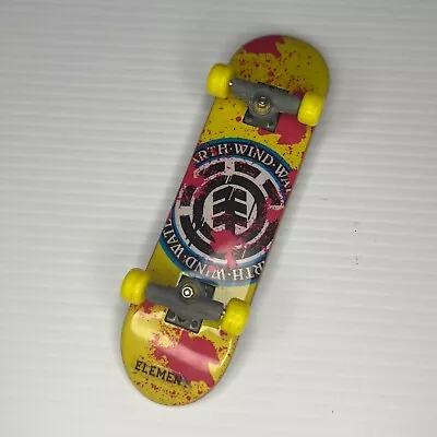 Vintage Element Tech Deck Fingerboard Skateboard Yellow Pink Paint Splatter 2006 • $29.99