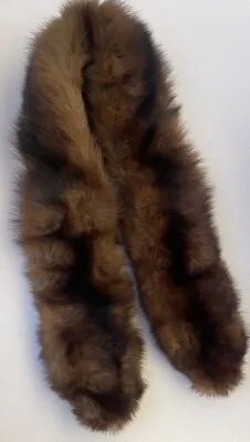 VINTAGE Brown Mink Fur Collar Scarf Lined Unbranded • $19.98
