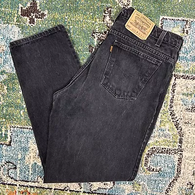 Vintage Levis 505 Faded Black Orange Tab Relaxed Fit Tapered Leg Mens Size 36x33 • $24.99