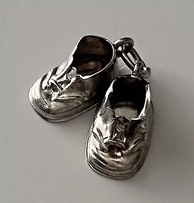 Vintage JMF Nice Old Sterling Silver Baby Shoes Booties Child Toddler Shoe Charm • $14.99