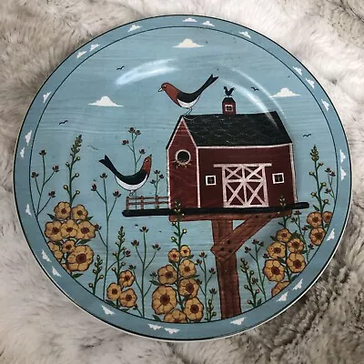 Sakura Stoneware Warren Kimble Birdhouse RED BARN Salad  Plate 8-1/4  • $6.99