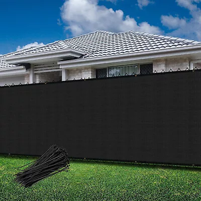 4' 5' 6' 8' Tall Fence Privacy Screen Shade Cover Windscreen Mesh Garden-Black • $48.59