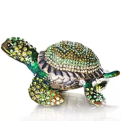 Diamond Turtles Hinged Trinket Box Hand-painted Animal Figurine Collectible (... • $32.08