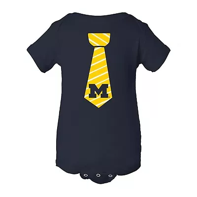 Michigan Wolverines Necktie Infant Creeper Bodysuit - Navy • $23.99