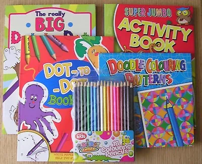 Dot To Dot - Super Jumbo Activity Book - Doodle Colouring - Colouring Pencils  • £3.35