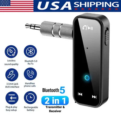 USB Wireless Bluetooth 5.0 Transmitter Receiver For Car Music Audio Aux Adapter • $7.99