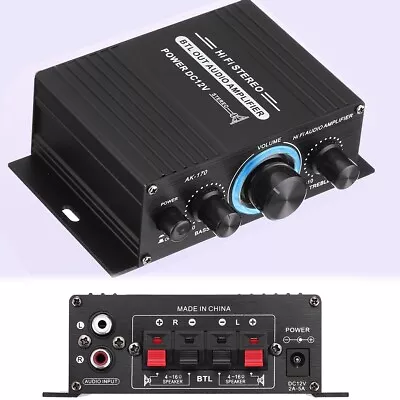 For Mini HiFi Digital Stereo Audio 2 Channels Amplifier Power Amp DC 12V FM Home • $9.69