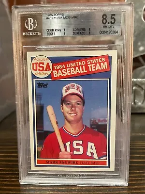 1985 Topps Mark McGwire Rookie #401 BGS 8.5 • $50