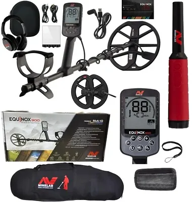 Minelab Equinox 900 Metal Detector With 11  And 6  Coils + Pro Find 40 + Bag • $1352.99