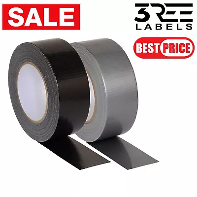 Duct Gaffer Tape Premium Heavy Duty Waterproof Cloth Gaffa Duck Black Silver 50m • £0.99