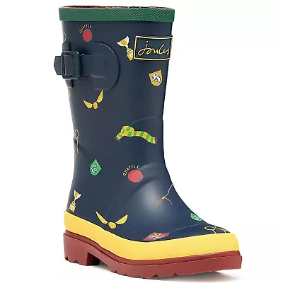 Joules Kids Spellbinding Outdoor Wellington Boots Wellies - Navy Quidditch • $40.50